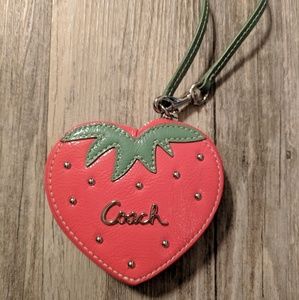 Coach Strawberry Wristlet Pouch